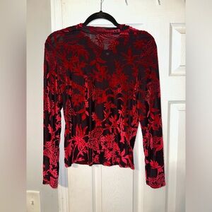 Velvet sheer body con top